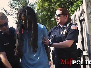 Rhasta criminal sucks on milf cops coochies before drilling them